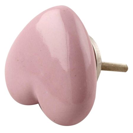 Pink Heart Ceramic Cabinet Knob